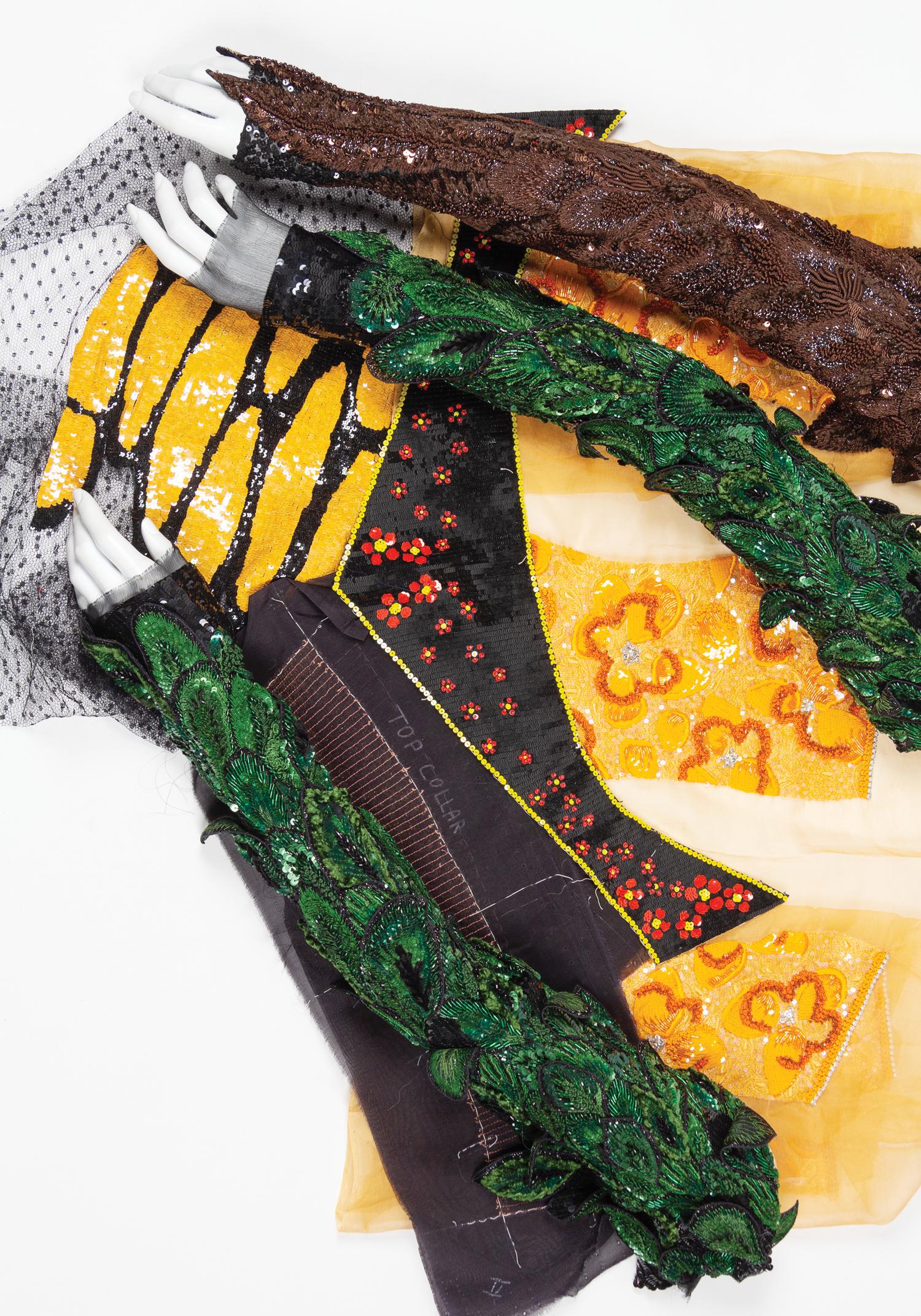 Seven Geoffrey Beene Embroidery Samples, 1980-90s