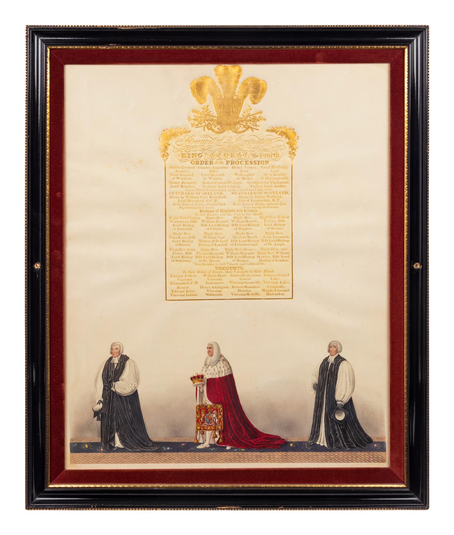 Nine Engravings Depicting the Coronation of George IV