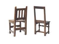 Two Continental Walnut Side Chairs