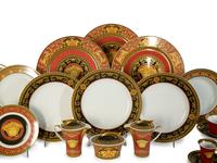 A Versace Porcelain Medusa Red Dinner Service