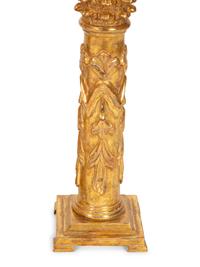 A Pair of Nancy Corzine Giltwood Camille Lamps