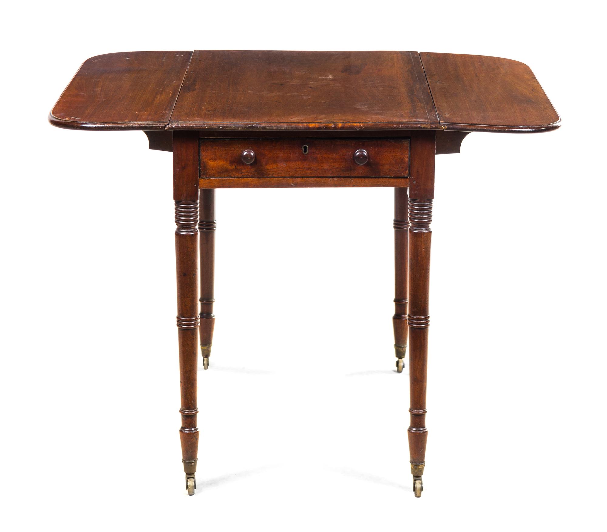 A Federal Mahogany Pembroke Table Height 28 x width 35 x depth 20 inches. — EARLY 19TH CENTURY