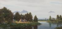 A Pair of Camp Scene Watercolors