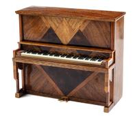 A Parquetry Upright Piano Height 4 3/8 x width 5 1/4 x depth 2 3/8 inches. — John Masterman