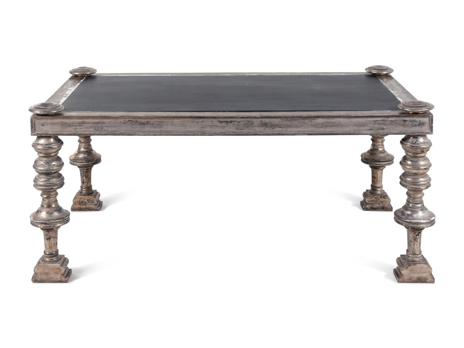 A Contemporary Silvered Wood Low Table