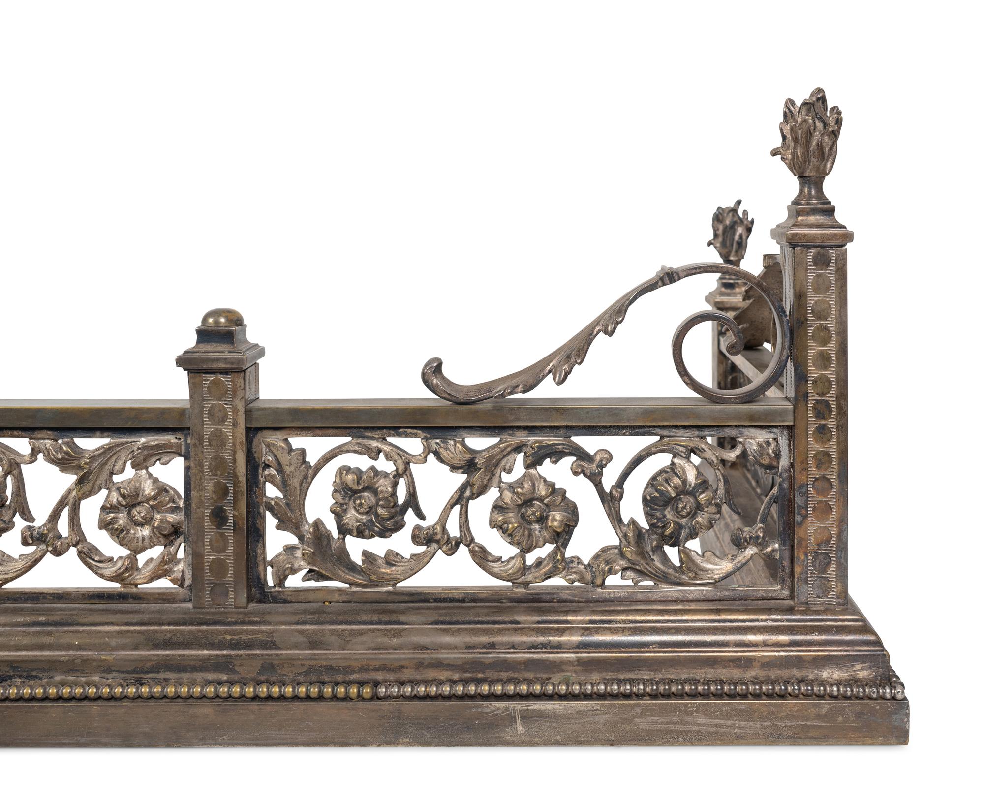 A Louis XVI Style Silvered Bronze Fire Fender — LATE 19TH CENTURY