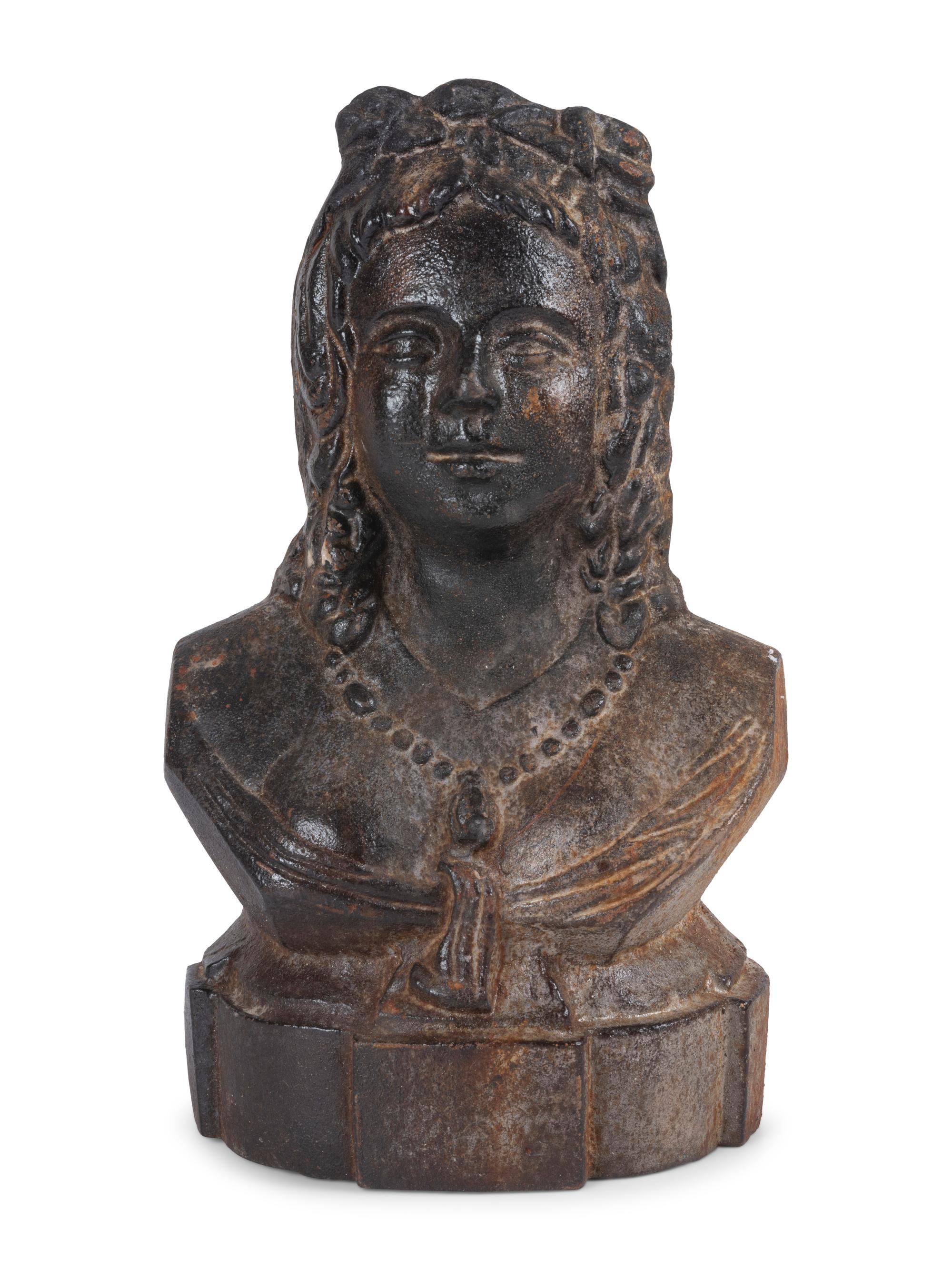 A Cast Iron Maiden-Form Door Stop