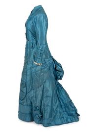 Striped Silk Taffeta Gown, 1880s