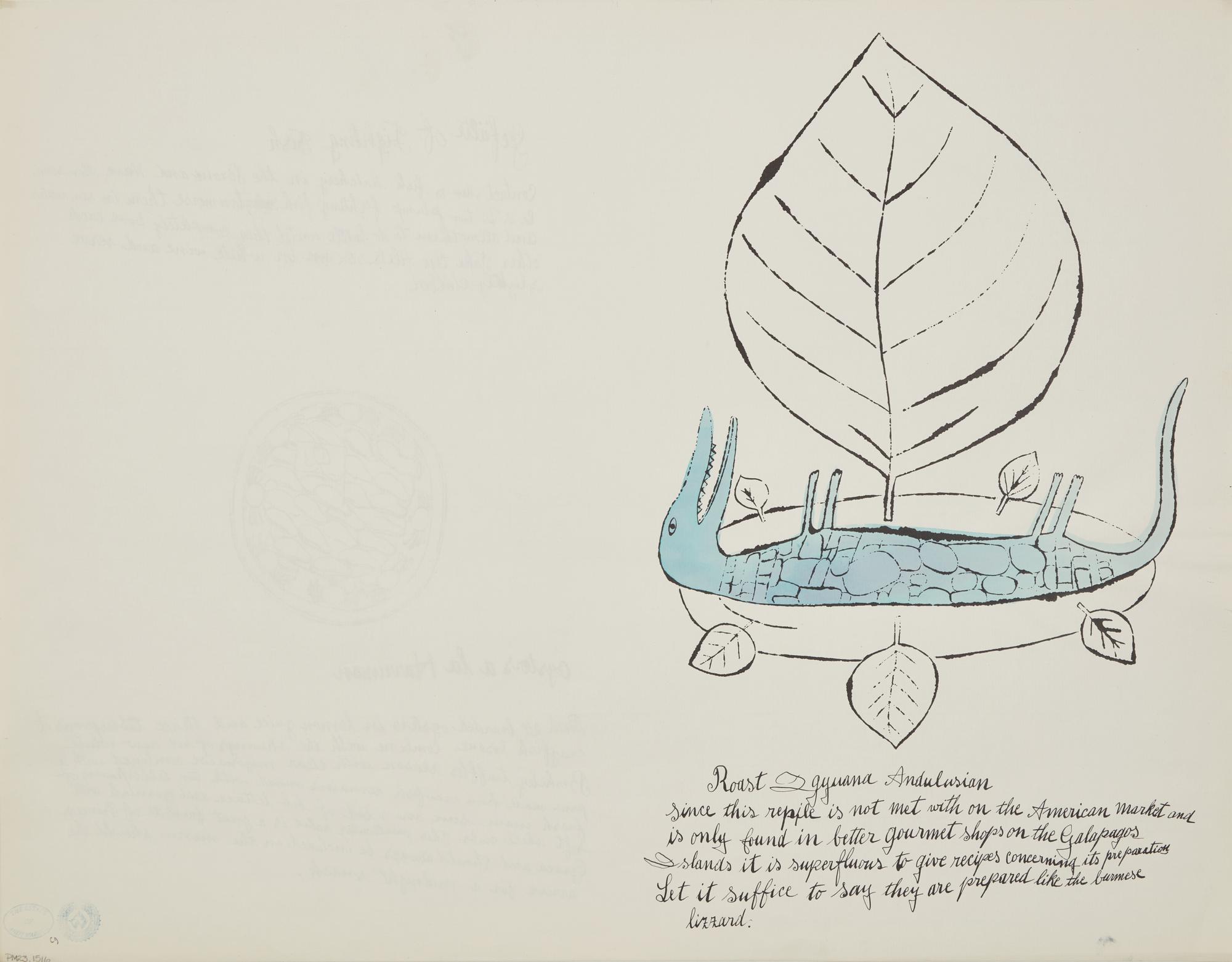 Andy Warhol (American, 1928-1987) — Roast Iguana (from Wild Raspberries ), 1959