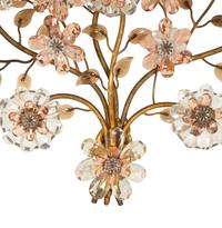 A Pair of Continental Glass Flowerhead and Gilt Metal Sconces