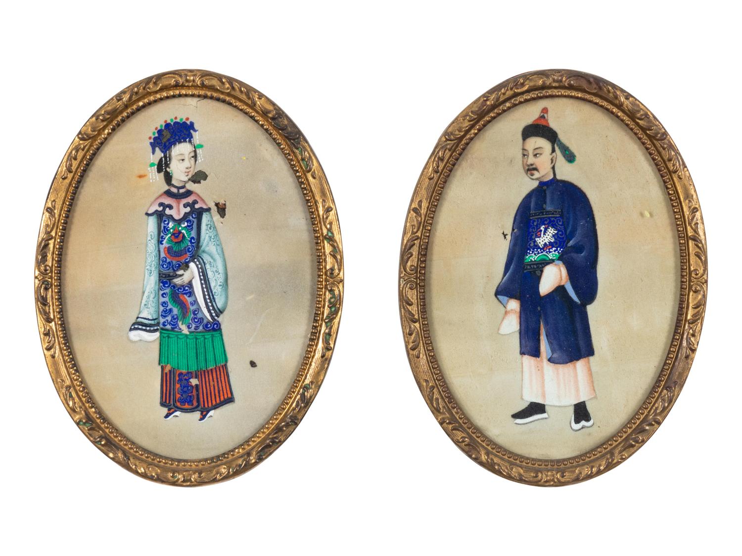 Two Chinese Portrait Miniatures