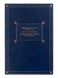 LINCOLN, Abraham (1809-1865). Inaugural Address. March 4, 1865 . [Washington, D.C., 1865].