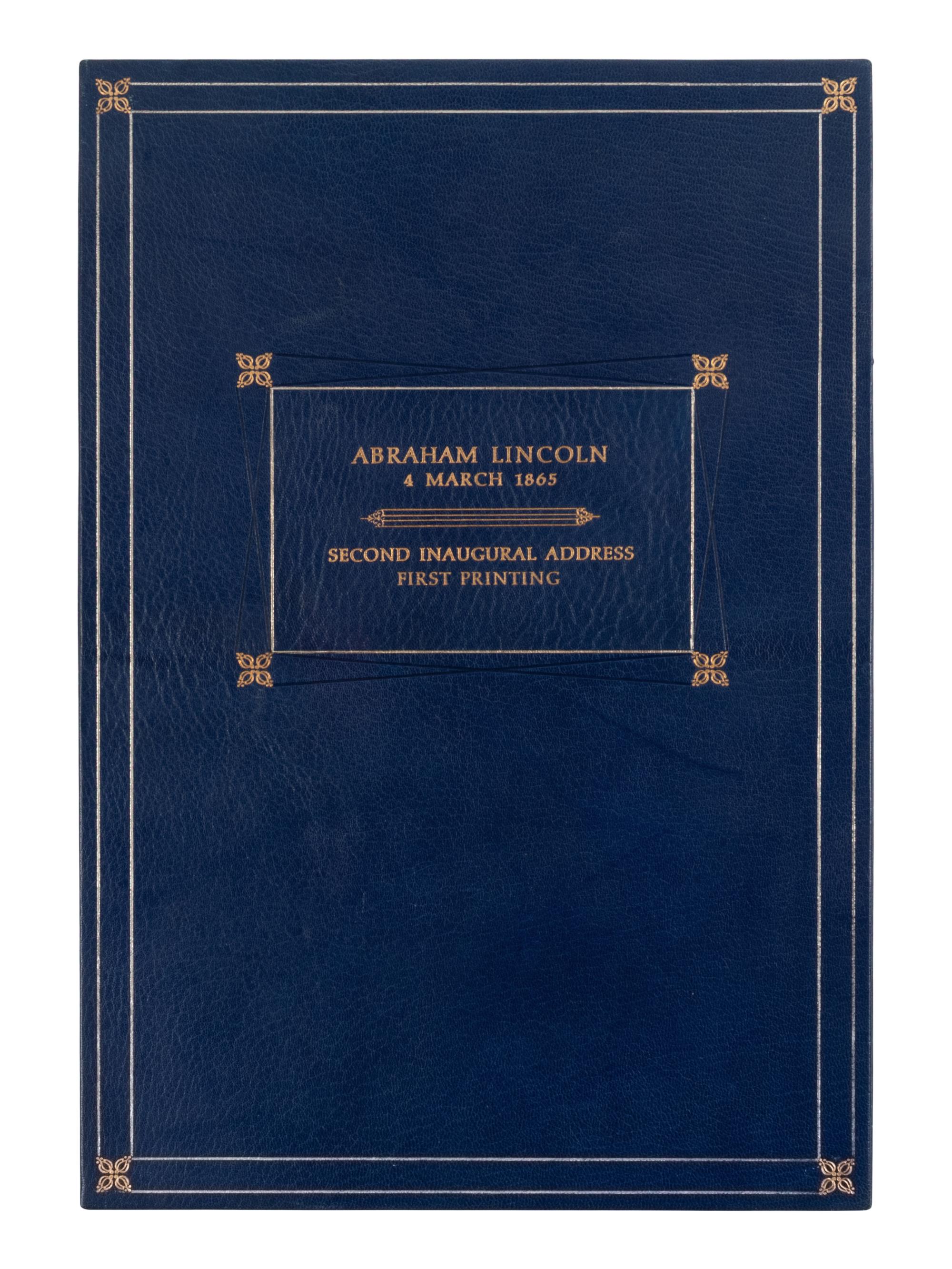 LINCOLN, Abraham (1809-1865). Inaugural Address. March 4, 1865 . [Washington, D.C., 1865].