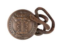 [CIVIL WAR]. Confederate South Carolina state button in period snuff box. Ex Julian Converse.