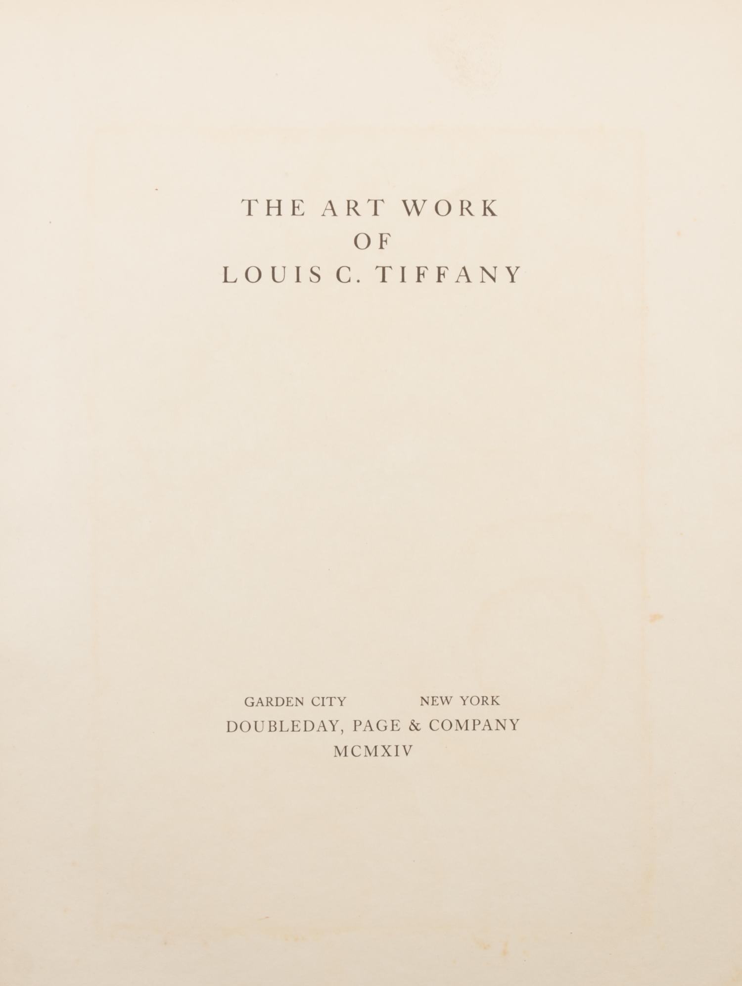 (Tiffany, Louis C.) Kay, Charles de. The Art Work of Louis C. Tiffany. New York, 1914. Limited edition