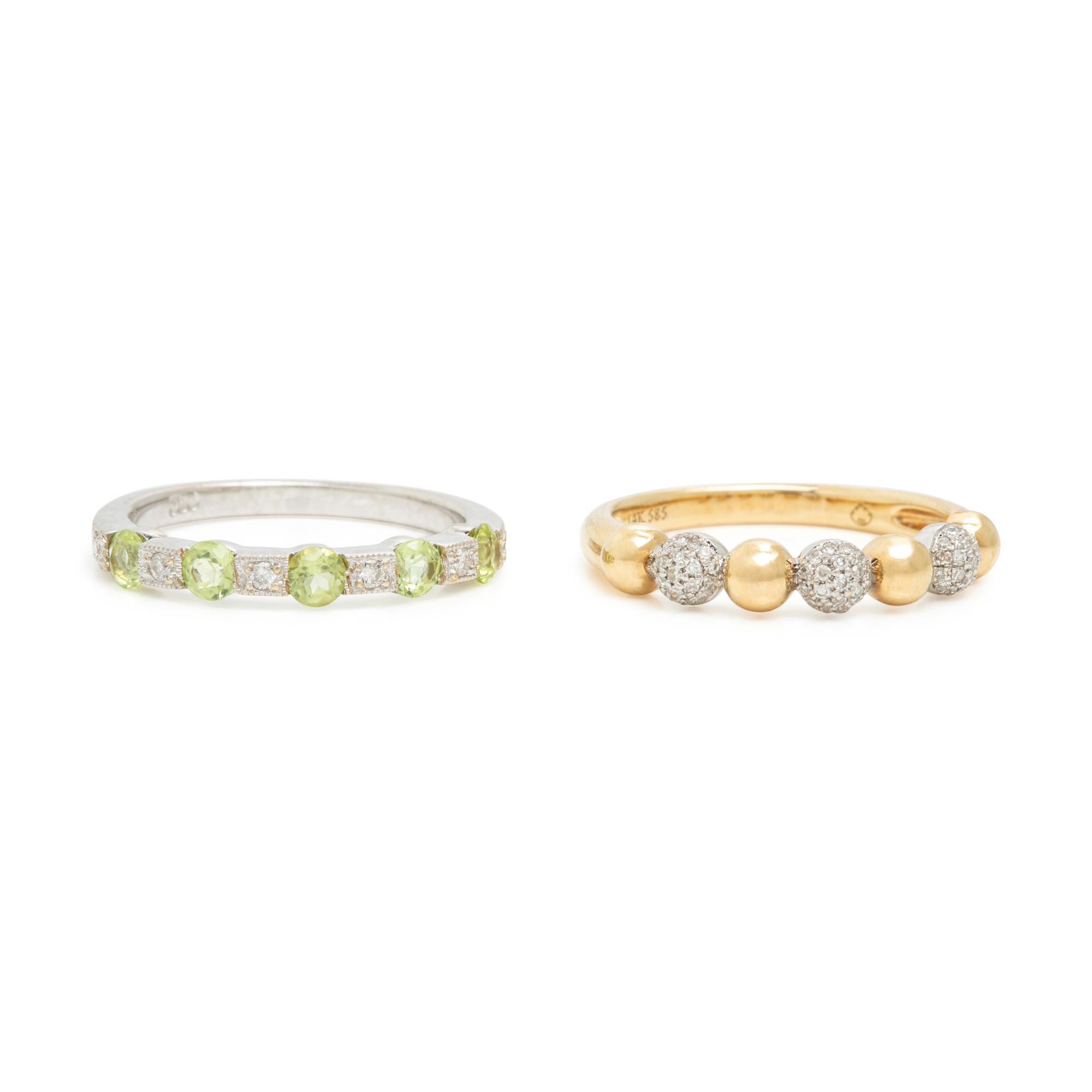 Collection of Bicolor Gold and Diamond Rings