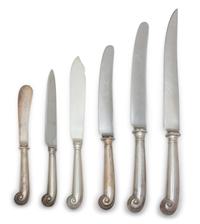 An English Silver Flatware Service, Various Makers, Wallace Sterling Company and CJ Vander Onslow pattern, comprising: 12 steak knives