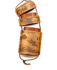A Gold Lacquer Four-Case Inro
