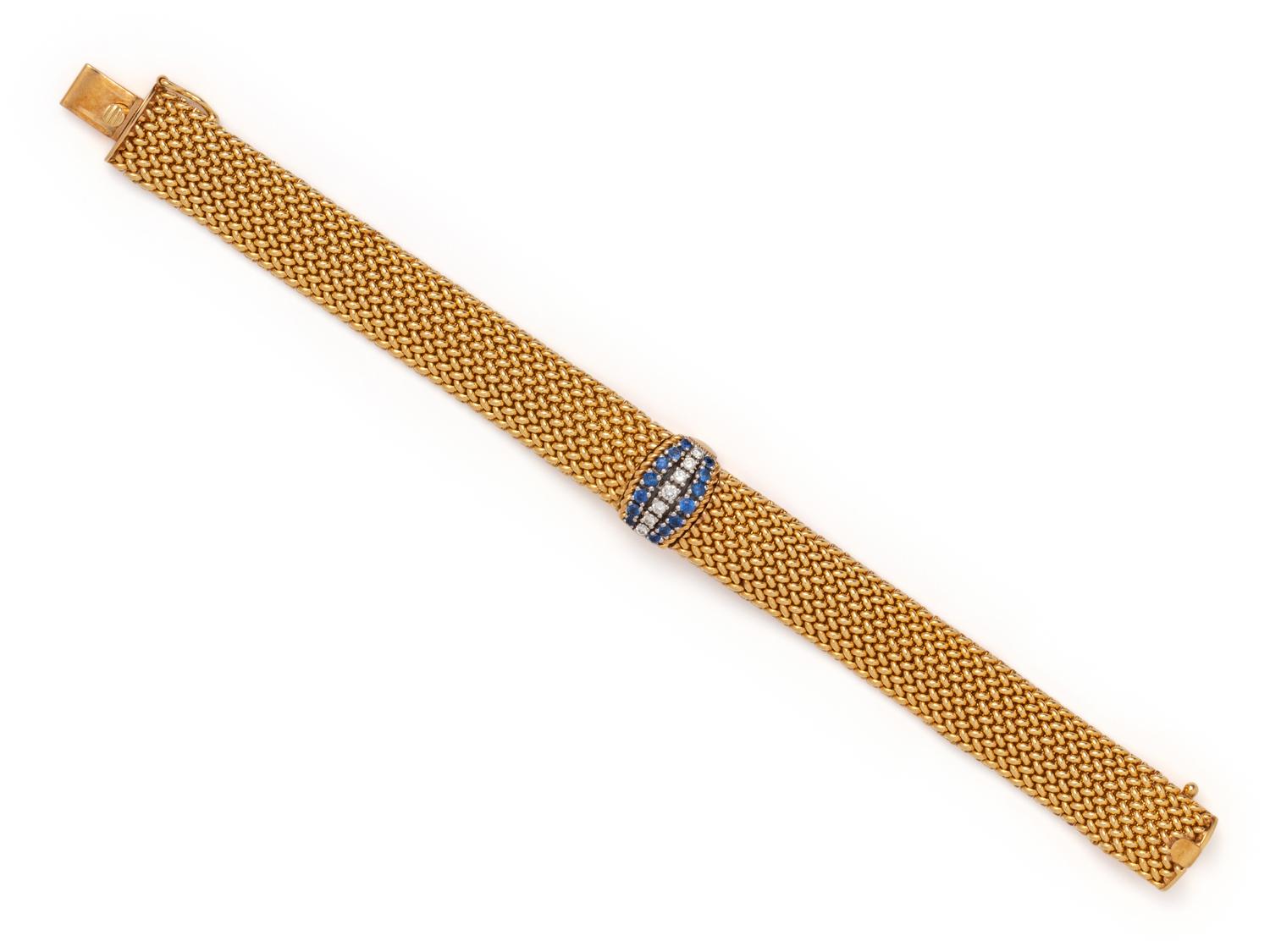 MOVADO, 14K YELLOW GOLD, DIAMOND AND SAPPHIRE SURPRISE WRISTWATCH