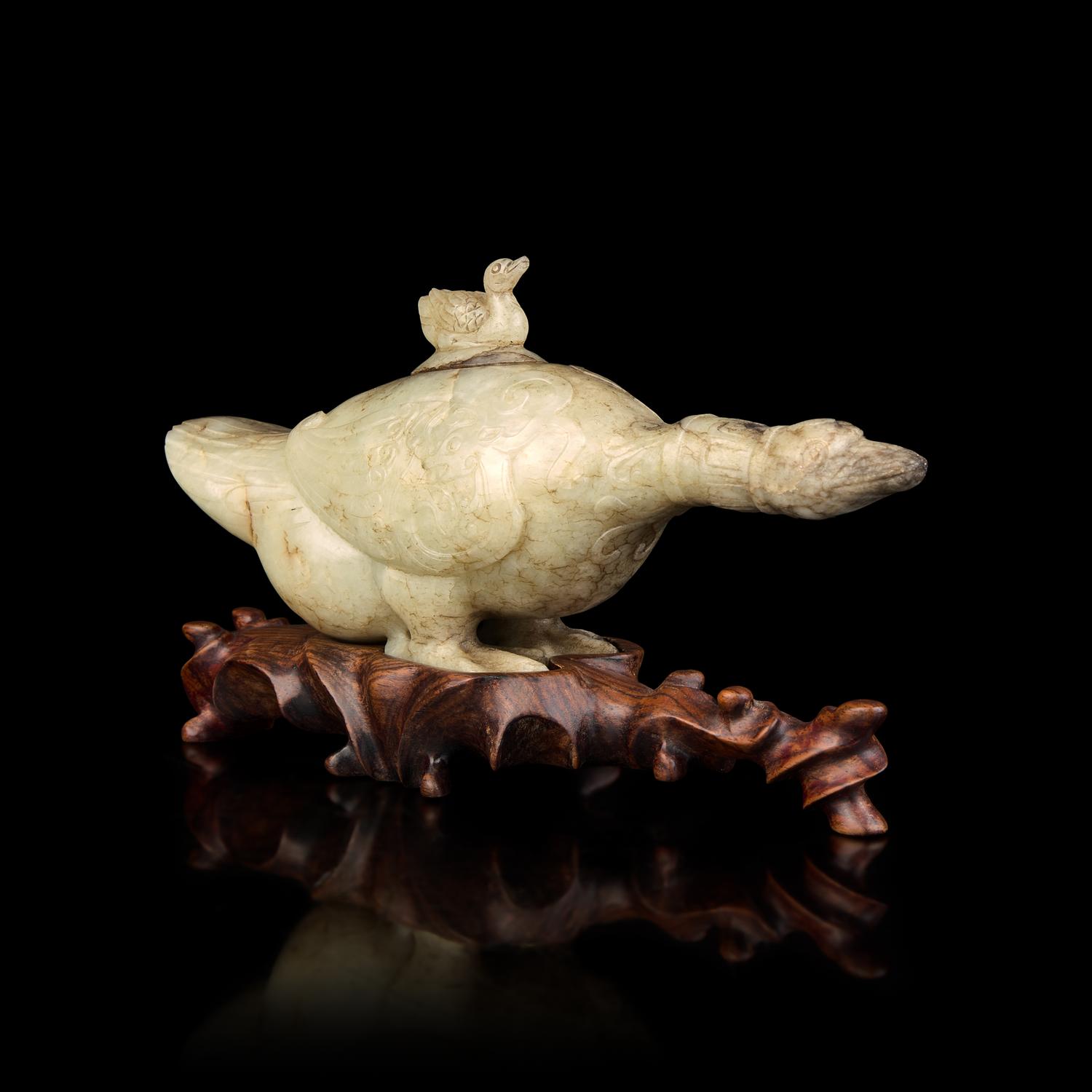 A Chinese Archaistic Jade "Goose" Vessel — 仿古玉鵝