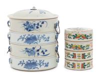 Two Chinese Porcelain Stacking Boxes