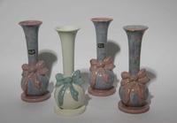 Four Haeger Pottery Vases Height 13 3/4 inches.