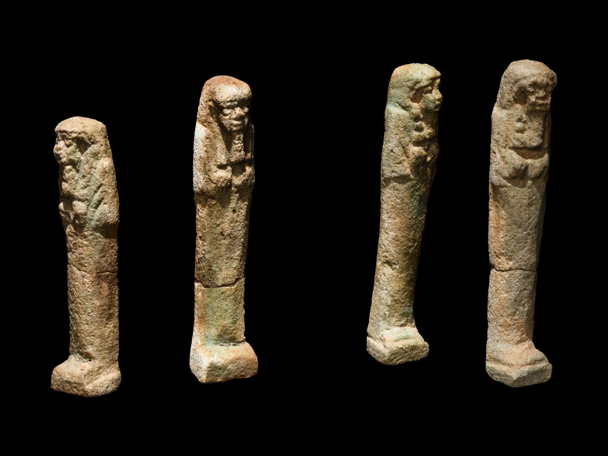 Four Egyptian Faience Ushabtis