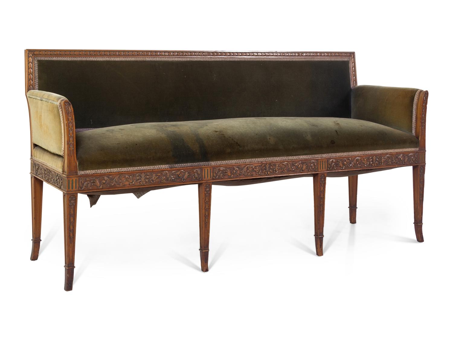 An Italian Carved Fruitwood Settee