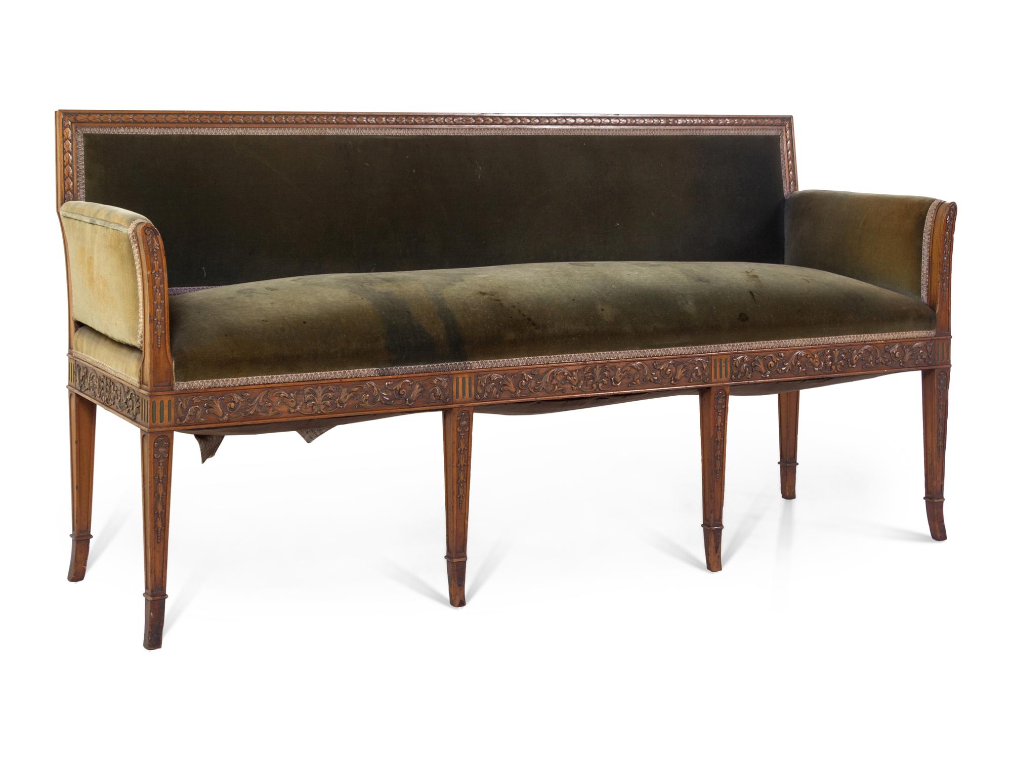 An Italian Carved Fruitwood Settee