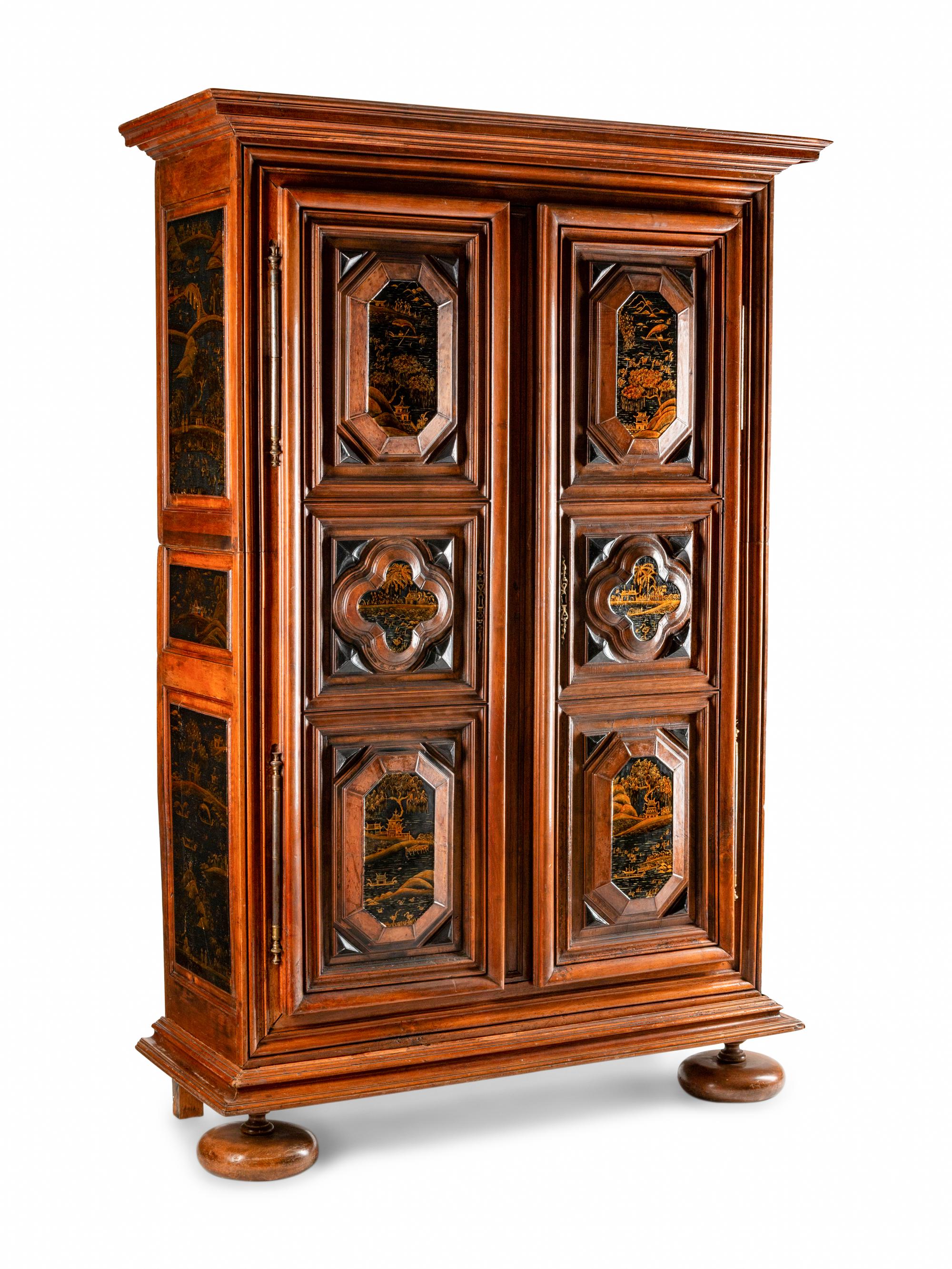 A French Provincial Later-Japanned Walnut Armoire — 19TH CENTURY