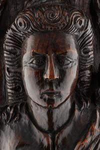 An English Carved Oak Figural Pilaster