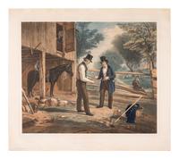 MOUNT, William Sidney (1807-1868), after. -- Soulange Teissier, lithographer. Coming to the Point . New York: William Schaus, 1855.