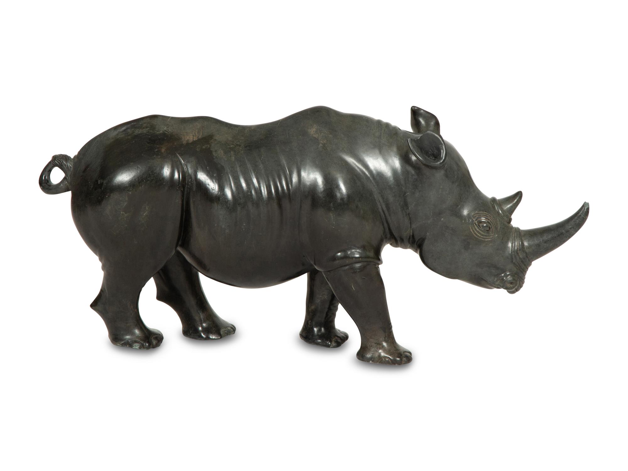 A Carved Stone Model of a Rhinoceros