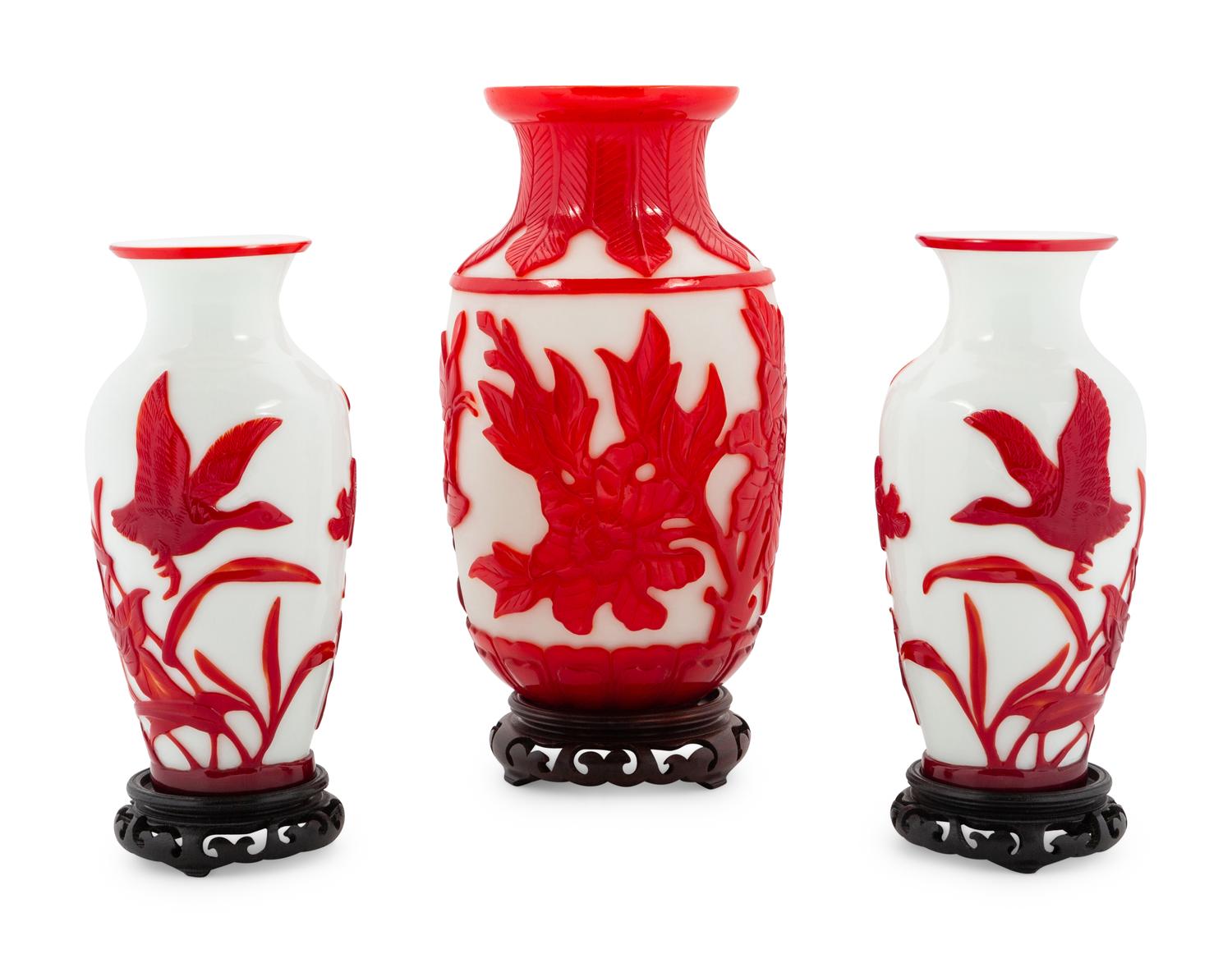 A Group of Seven Chinese Peking Glass Wares