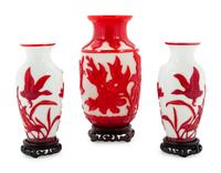 A Group of Seven Chinese Peking Glass Wares