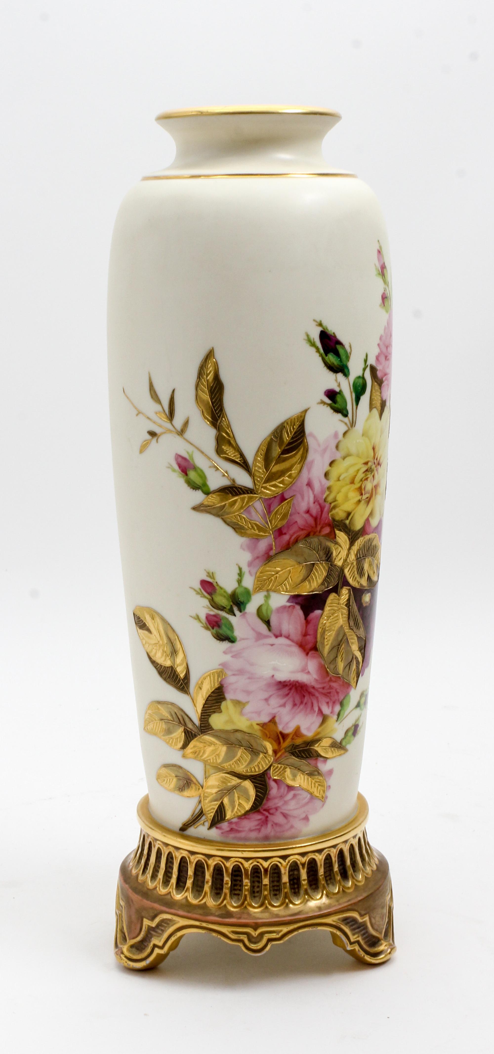 A Royal Worcester Porcelain Vase Height 14 3/4 inches. — 1883