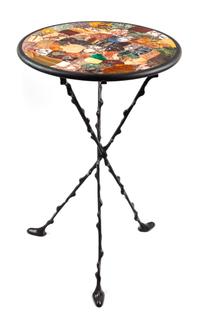 An Italian Specimen Marble Side Table Height 26 x diameter 18 inches. — 20TH CENTURY