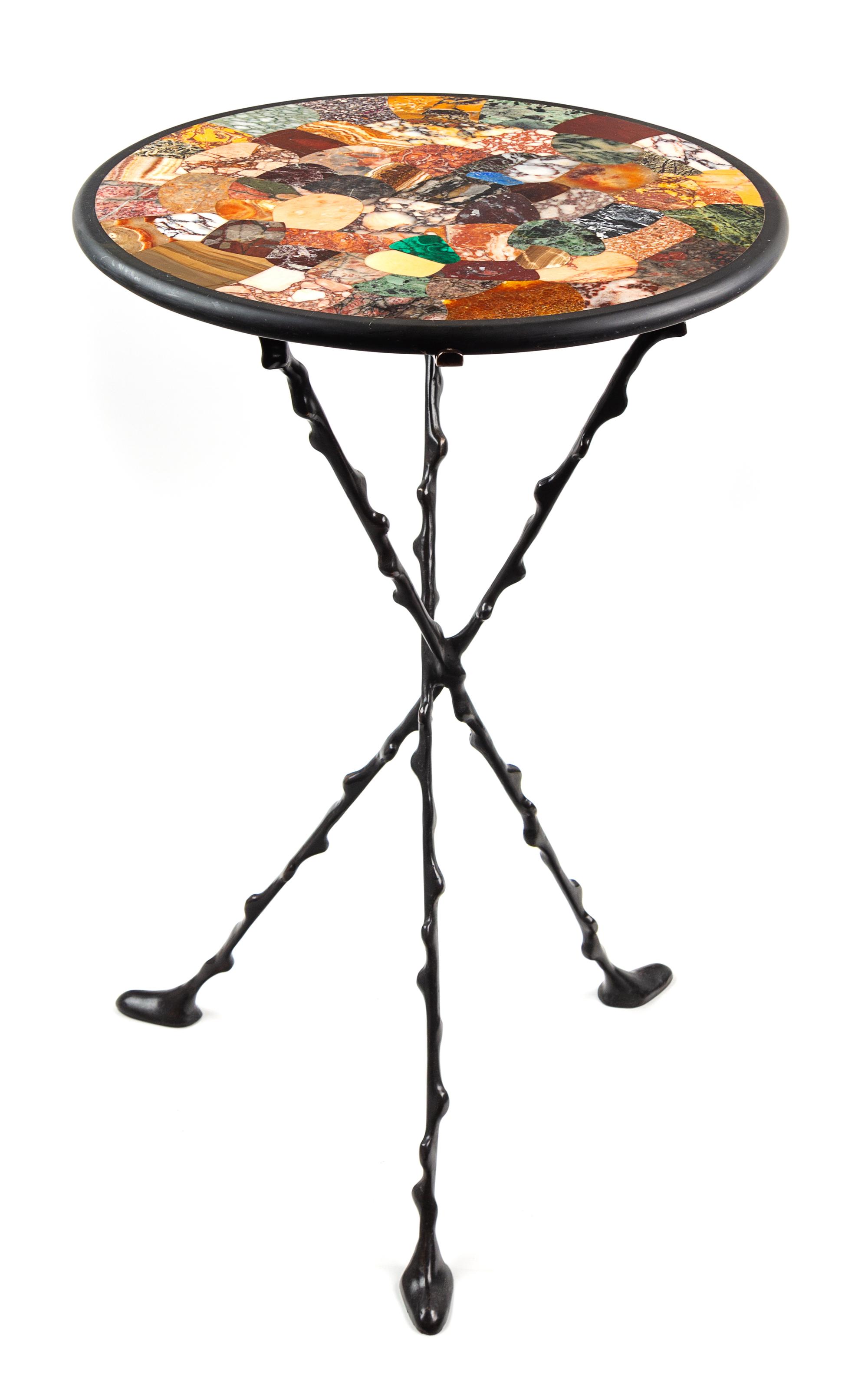 An Italian Specimen Marble Side Table Height 26 x diameter 18 inches. — 20TH CENTURY