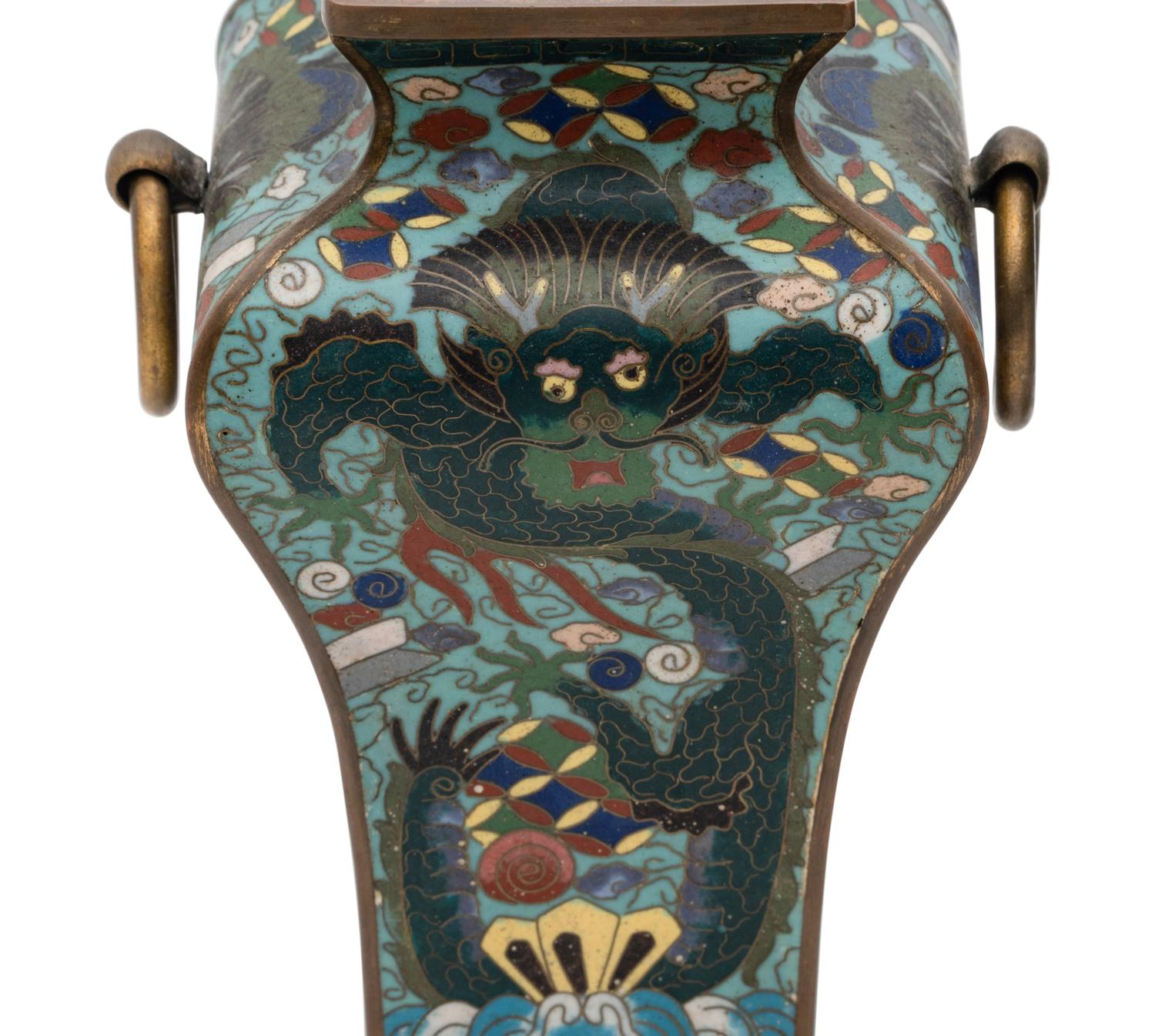 Four Chinese Cloisonné Enamel Vases