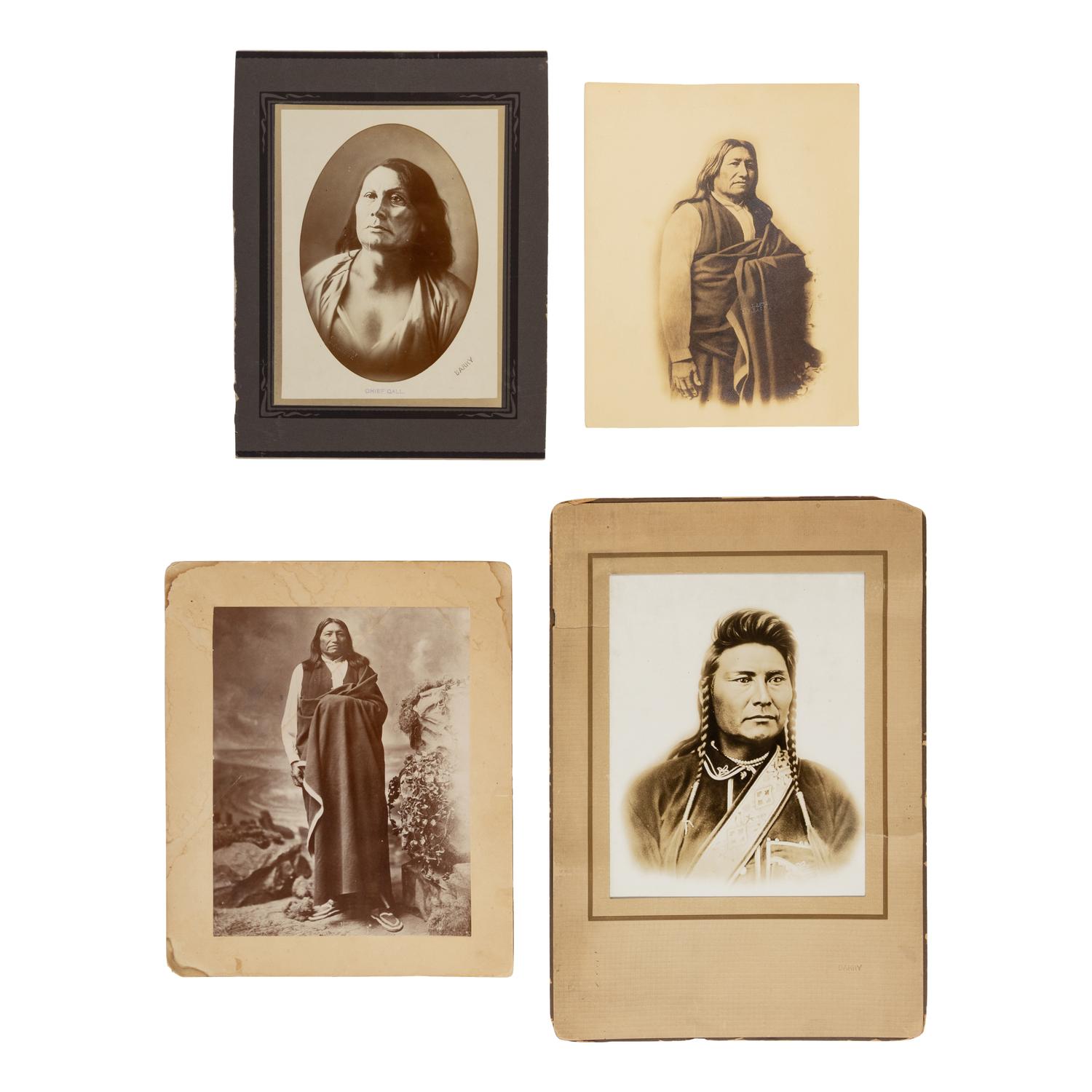 Barry, David F. (1854-1934). A group of 4 photographs of Chiefs Joseph, Gall, and Spotted Tail.