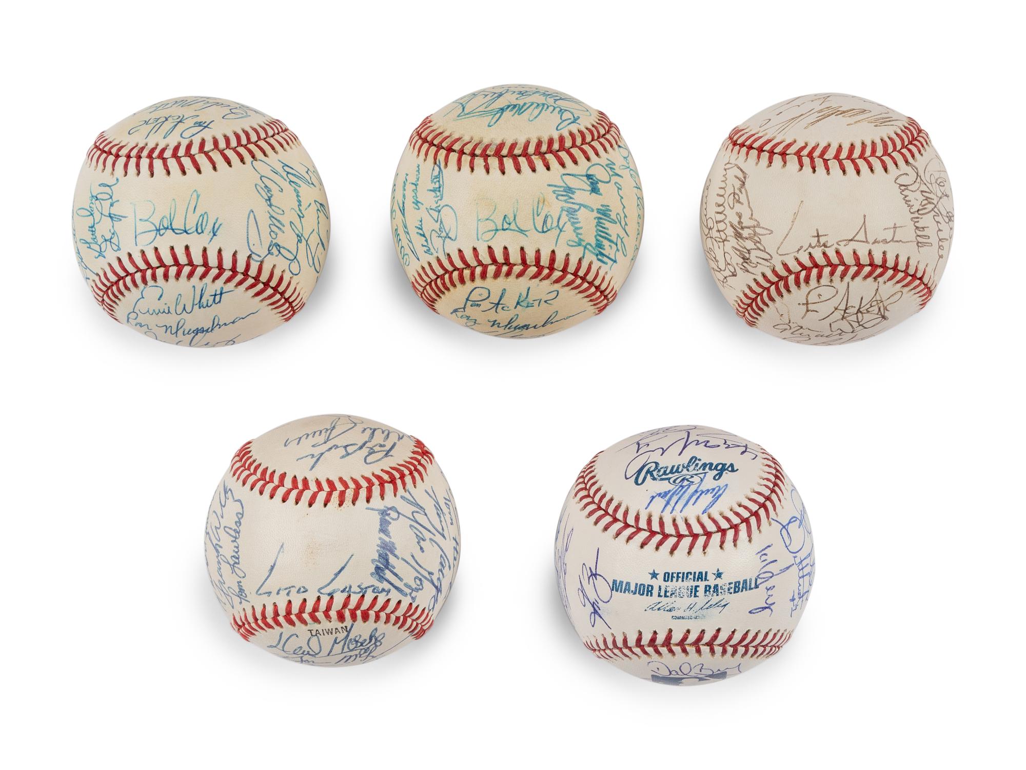 A Group of Assorted 1980s-2000s Toronto Blue Jays Team Signed Autograph Baseballs