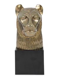 A Contemporary Metal Bust of a Lioness — 20TH CENTURY