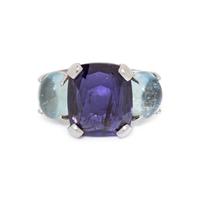 SEAMAN SCHEPPS, IOLITE, AQUAMARINE AND DIAMOND RING