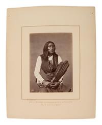 Jackson, William Henry (1843-1942)]. Albumen photograph of Swift Bear, Brulé Lakota, ca 1873.