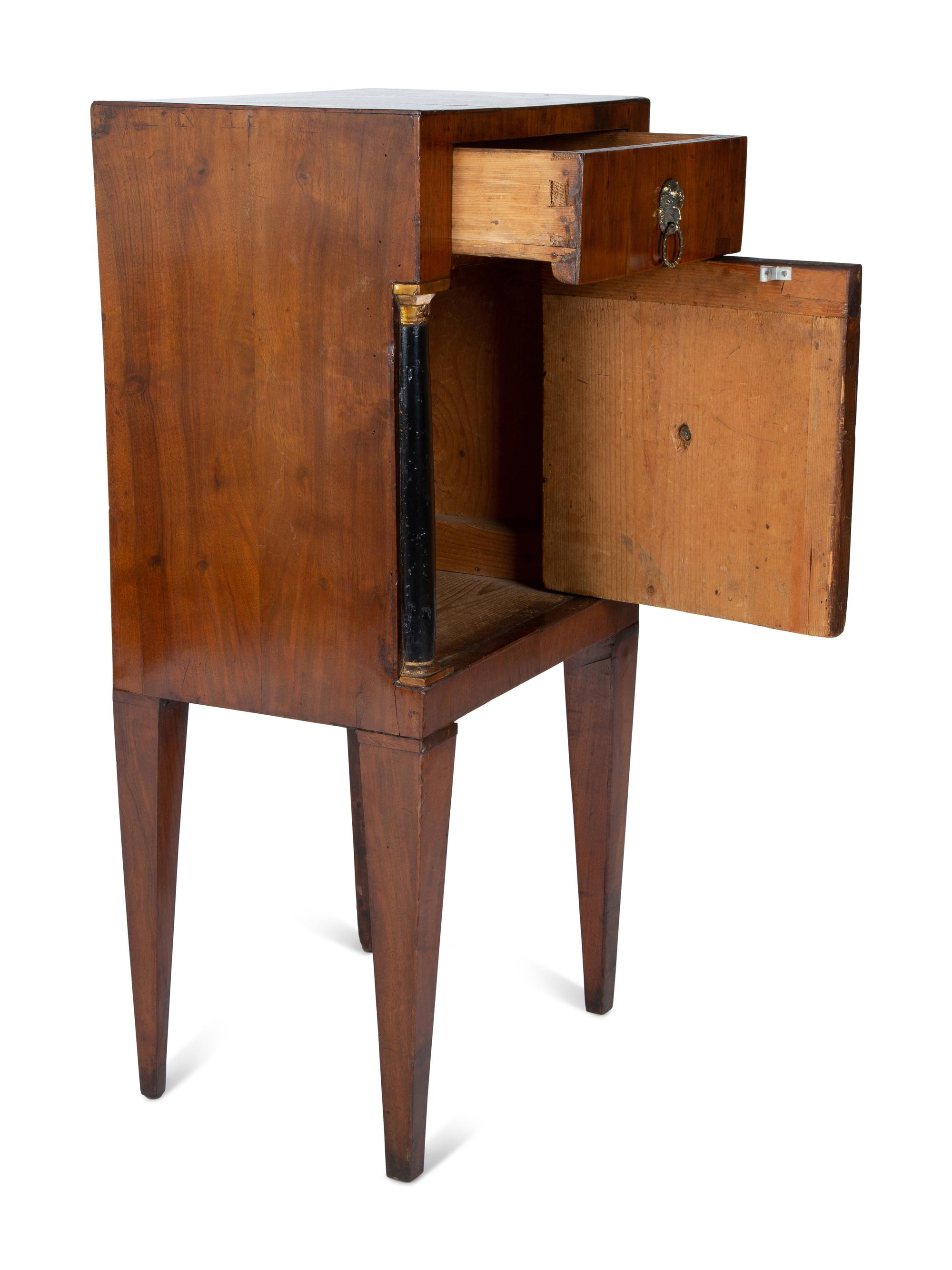 A Pair of Italian Part Ebonized Walnut Commodini — 19TH CENTURY