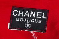 A Chanel Red Silk Blouse, No size.