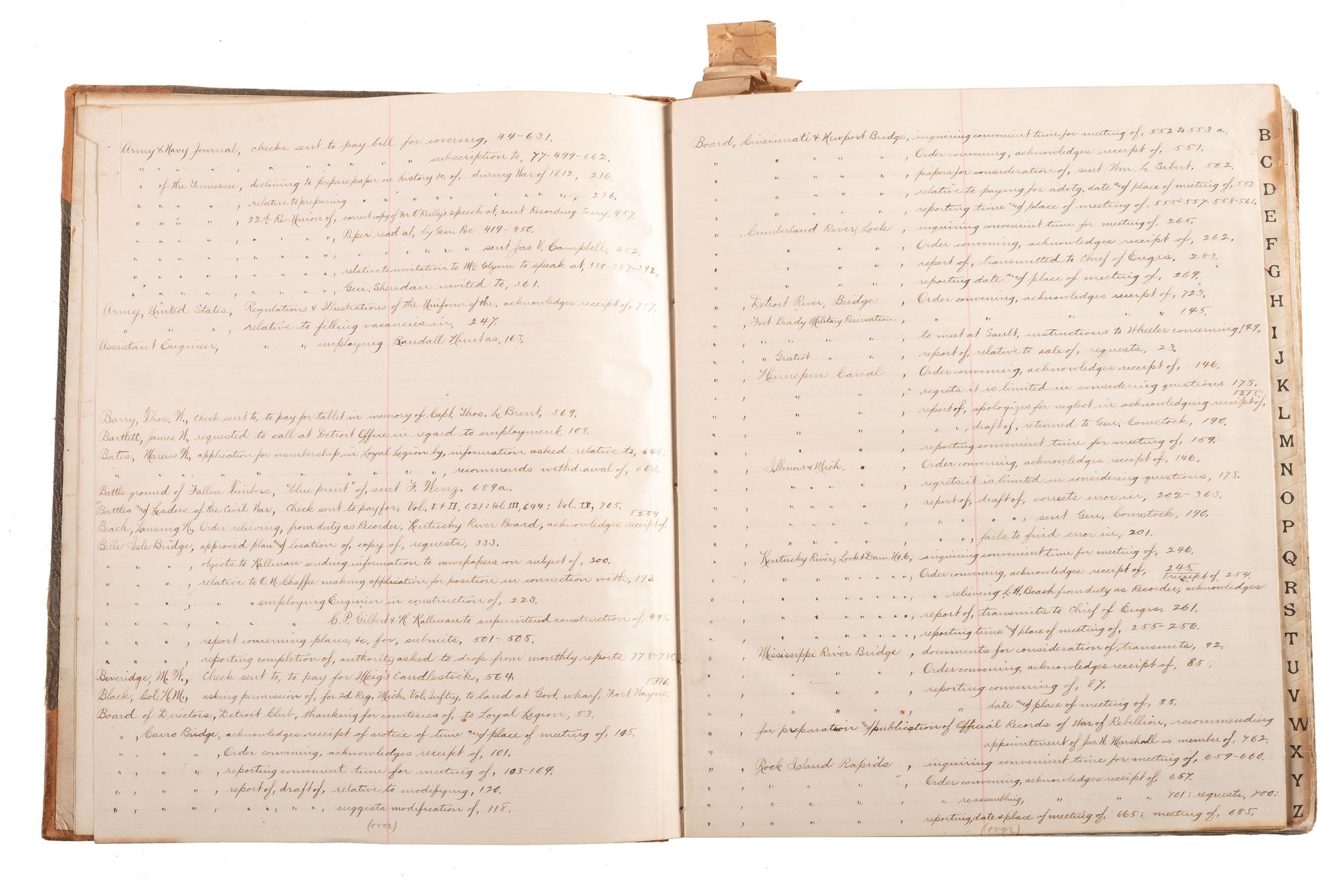 [ENGINEERING] -- [CIVIL WAR]. Group of 3 letterpress copybooks containing ca 1885-1895 correspondence of US Army officer and engineer Orlando Metcalf Poe (1832-1895).