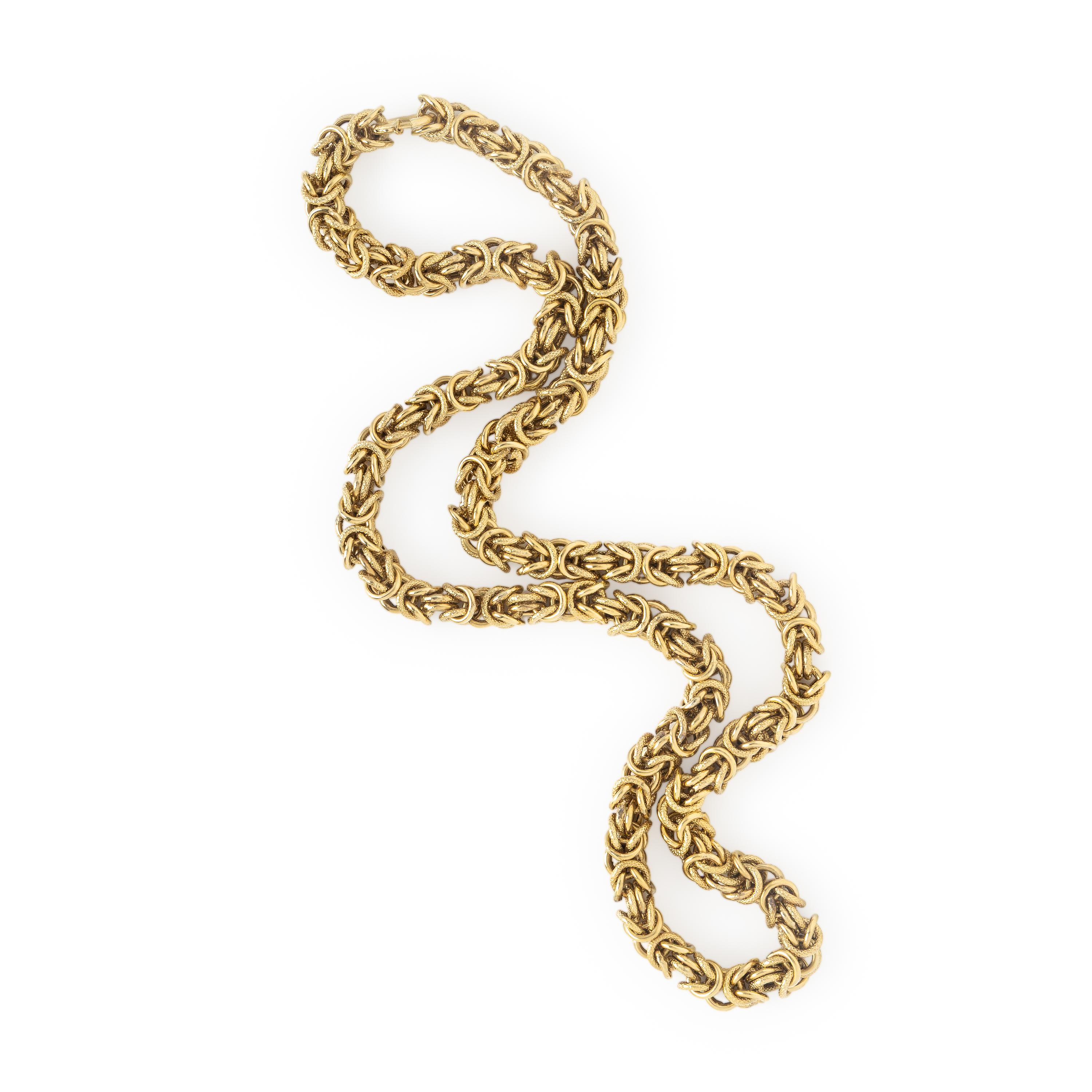 Yellow Gold Byzantine Chain Necklace