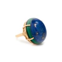 YELLOW GOLD, LAPIS LAZULI AND MALACHITE RING