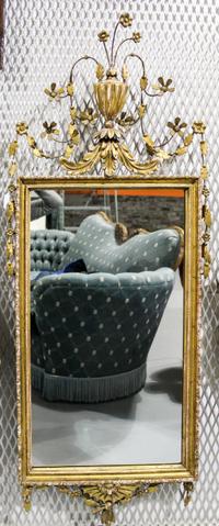 A Continental Gilt Pier Mirror Height 53 1/2 x width 21 1/2 inches. — 20TH CENTURY